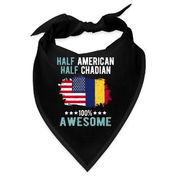 Halb Amerikaner Halb Tschader - Bandana - Schwarz - Vorne