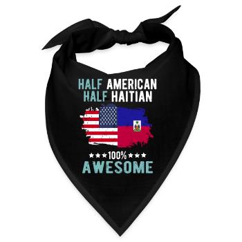 Halb Amerikaner Halb Haitianer - Bandana - Schwarz - Vorne