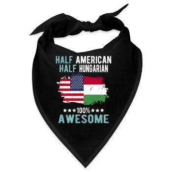 Halb Amerikaner Halb Ungar - Bandana - Schwarz - Vorne