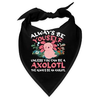 Axolotl Amphibie Lurch Salamander - Bandana - Schwarz - Vorne