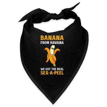 Banane Banana Frucht Gesund Essen Früchte Gelb - Bandana - Schwarz - Vorne