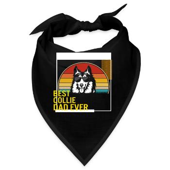 Bestes Collie Dad Ever T-Shirt - Bandana - Schwarz - Vorne