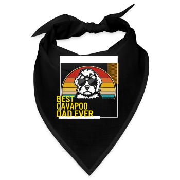 Bestes Cavapoo Dad Ever T-Shirt - Bandana - Schwarz - Vorne