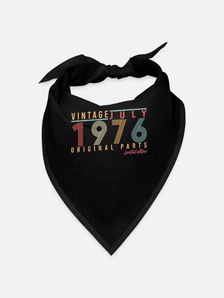 July 1976 Birthday greeting - Bandana - black - Front