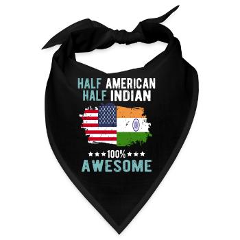 Halb Amerikaner Halb Inder - Bandana - Schwarz - Vorne