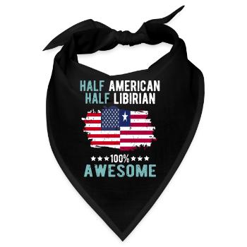 Halb Amerikaner Halb Libyer - Bandana - Schwarz - Vorne