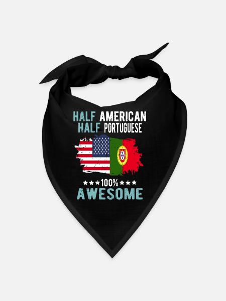 Halb Amerikaner Halb Portugiese - Bandana - Schwarz - Vorne