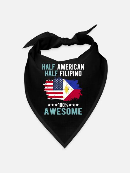 Half American Half Filipino - Bandana - black - Front