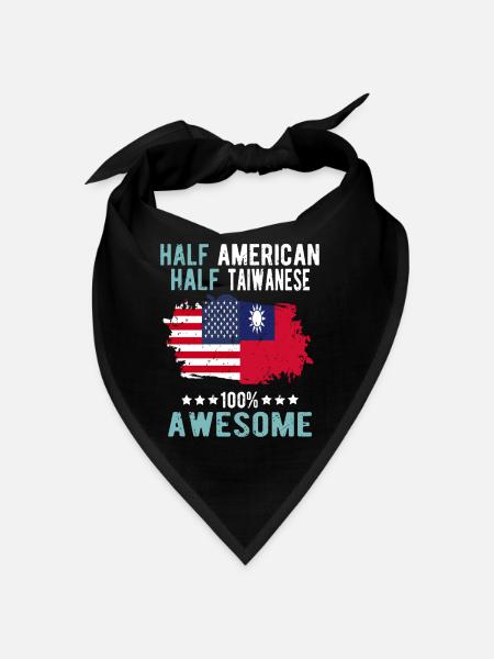 Half American Half Taiwanese - Bandana - black - Front