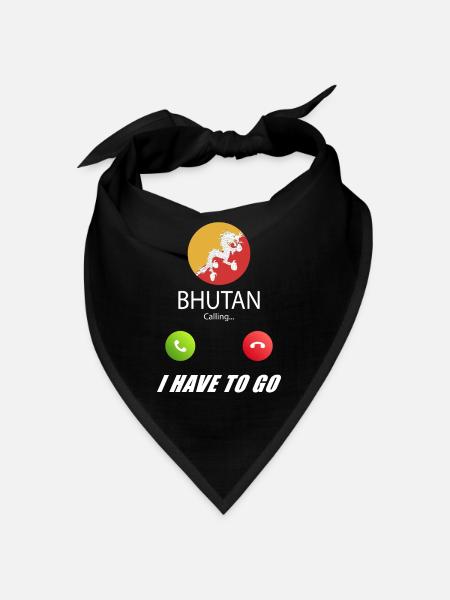 Bhutan calls lusiger flags saying - Bandana - black - Front