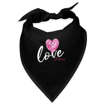 Herz für Paris in Frankreich und Franzosen - Bandana - Schwarz - Vorne