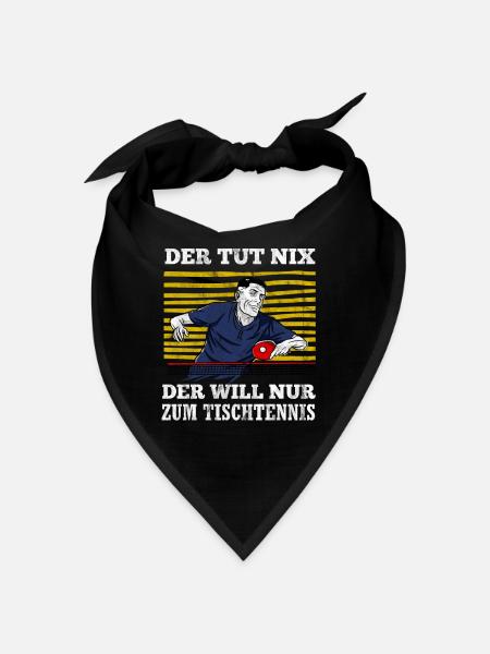 Tischtennis Tischtennisspieler Geschenk Ping Pong - Bandana - Schwarz - Vorne