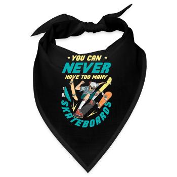 Skater Skateboard Geschenk Halfpipe Sk8 Ollie - Bandana - Schwarz - Vorne