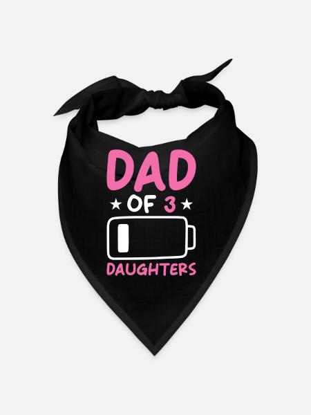 Dad of 3 Daughters - Bandana - black - Front