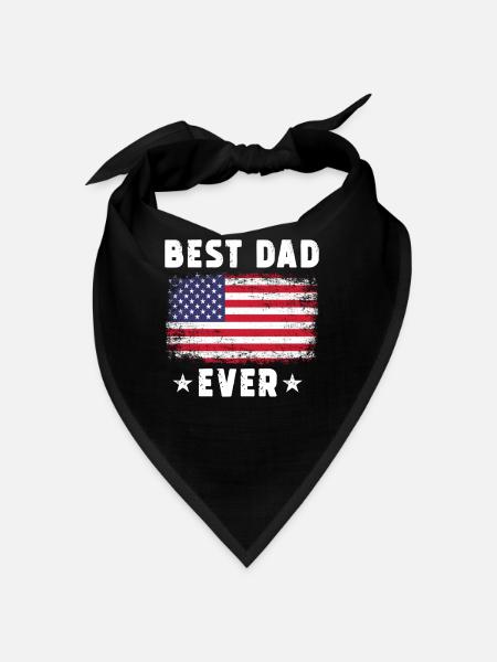 Amerikaner Best Dad ever - Bandana - Schwarz - Vorne