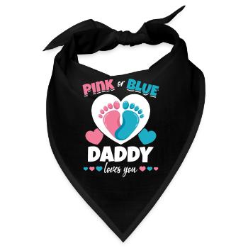 Rosa oder Blau Daddy Loves You Babyparty - Bandana - Schwarz - Vorne