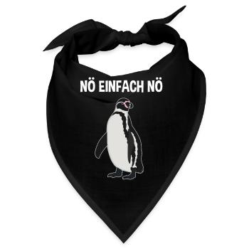 Pinguin Nö Einfach Nö Lustiger Spruch Geschenk - Bandana - Schwarz - Vorne