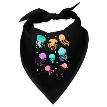 Quallen Schwimmen Quallen Quallen Quallen - Bandana - Schwarz - Vorne
