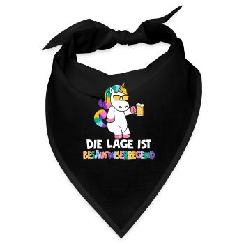 Die Lage ist besäufniserregend Einhorn - Bandana - Schwarz - Vorne