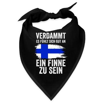 Finnland Finne Finnisches - Bandana - Schwarz - Vorne
