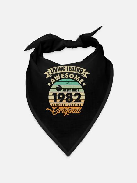 1982 Geburtstag Retro Orginal - Bandana - Schwarz - Vorne