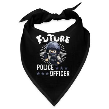 Police Cop Officer Police Office - Bandana - Schwarz - Vorne