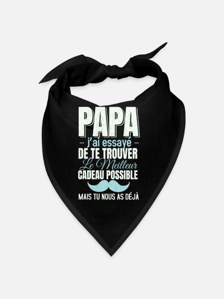 Papa Cadeau Fête Des Pères Personnalisé Humour - Bandana - noir