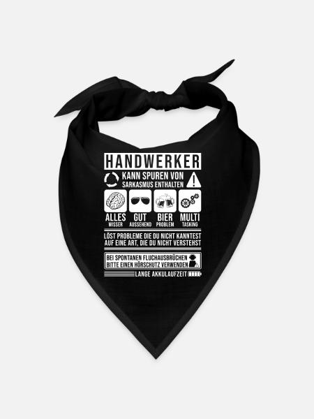 Handwerker Geschenk Witziges Geschenk für - Bandana - Schwarz - Vorne