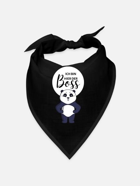 I'm the boss here bear business panda laugh - Bandana - black - Front