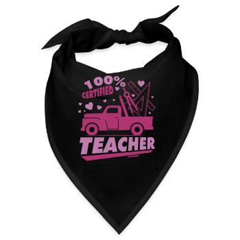 100% Certified Teacher - Bandana - Schwarz - Vorne