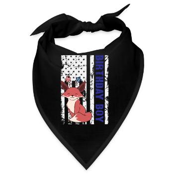 Cute ox America 4th of July Birthday Boy - Bandana - Schwarz - Vorne