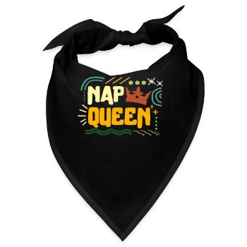 Nickerchenhemd, Nap Queen Tee, lustiger Nickerchenliebhaber - Bandana - Schwarz - Vorne