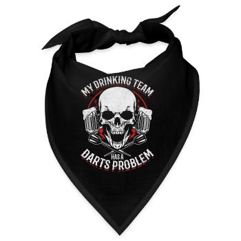 Mein Trinkteam hat ein Dartproblem Dartspieler - Bandana - Schwarz - Vorne