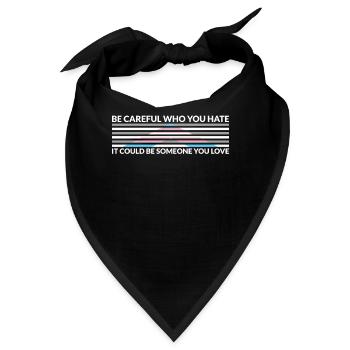 Vorsicht Wer Hasst - LGBTQ Trans Ally - Bandana - Schwarz - Vorne