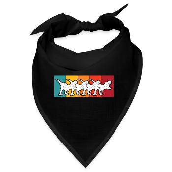 T-Rex Retro Dinos Kreidezeit Dinosaurier - Bandana - Schwarz - Vorne