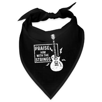 Gitarrist Saiten Rocken Musiker Rocker Gitarre - Bandana - Schwarz - Vorne