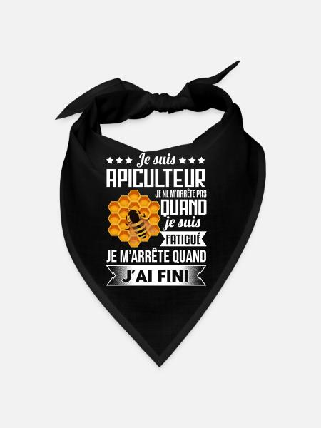 Apiculteur Idée Cadeau Abeille Humour Apiculture - Bandana - noir - Devant