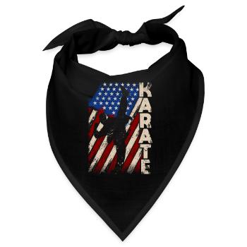 Amerikanische Flagge Karate Lustig US Kampfsport - Bandana - Schwarz - Vorne