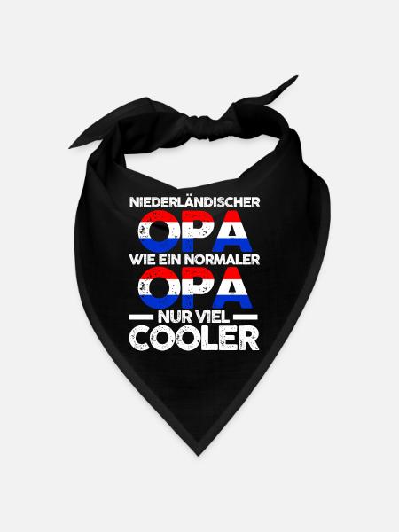 Holland Niederlandeischer Opa Niederländer Niederl - Bandana - Schwarz - Vorne
