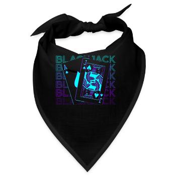 Blackjack Pik-Bube Pik-Ass Retro Geschenk - Bandana - Schwarz - Vorne