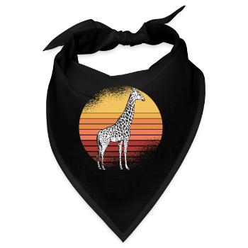Giraffe Retro Afrika Savanne - Bandana - Schwarz - Vorne