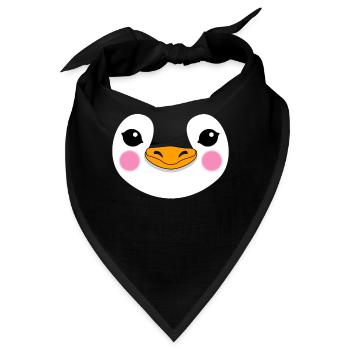 Pinguin Gesicht Seevogel Meeresvogel Geschenk - Bandana - Schwarz - Vorne