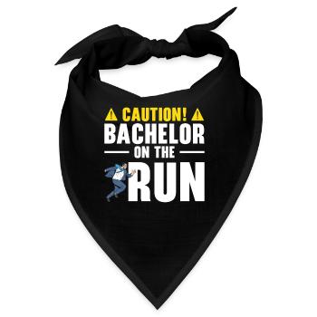 Bachelor Caution Bräutigam Heiraten Hochzeitstag - Bandana - Schwarz - Vorne