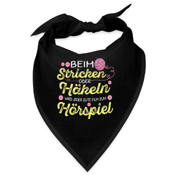 Beim Sticken wird alles zum Hörspiel Strickerin - Bandana - Schwarz - Vorne