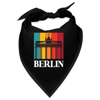 Berlin Retro Brandenburger Tor Deutschland - Bandana - Schwarz - Vorne