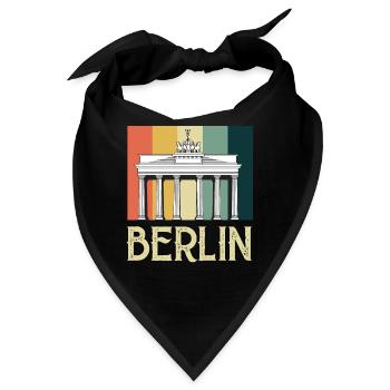 Berlin Vintage Brandenburger Tor Deutschland - Bandana - Schwarz - Vorne