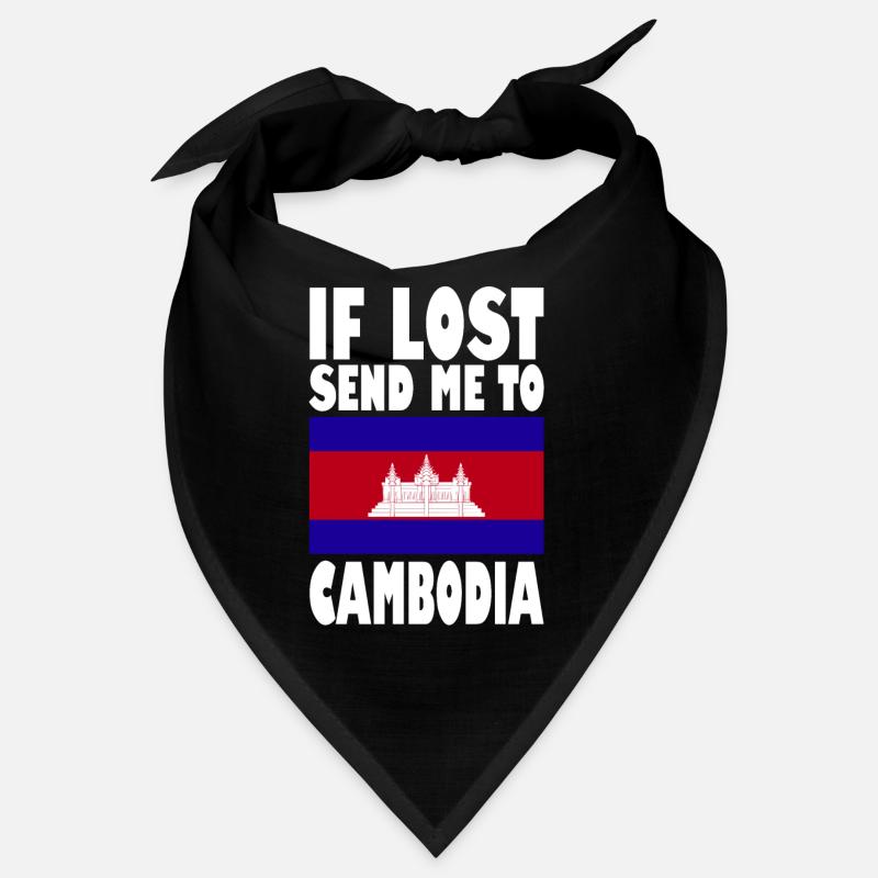 Drapeau du Cambodge Disant - Bandana - noir