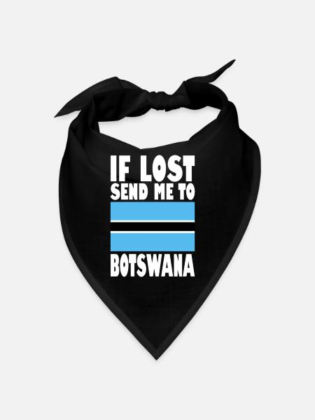 Botswana Flagge Spruch - Bandana - Schwarz - Vorne