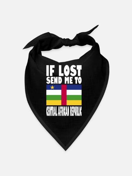 Central African Republic Flag Saying - Bandana - black - Front
