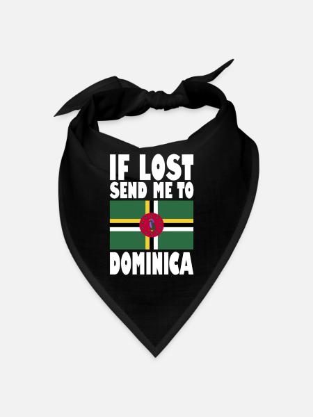 Dominica Flag Saying - Bandana - black - Front